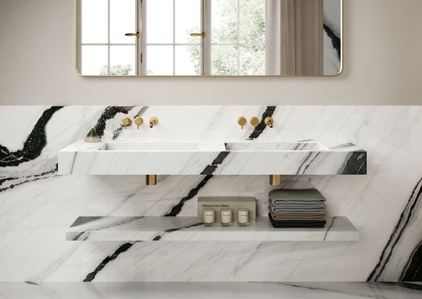 Panda Marble Hanging Vanity Tops desings