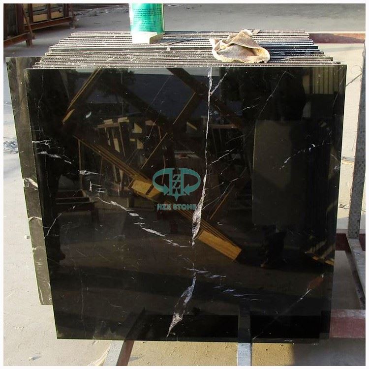 Black Marquina Black Marble Floor Tile