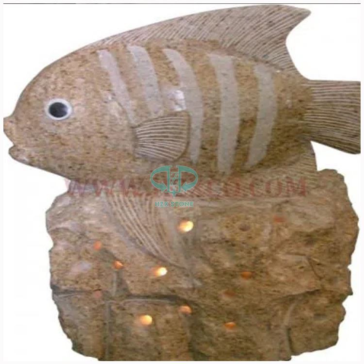 G682 Yellow Granite Fish Sculpture