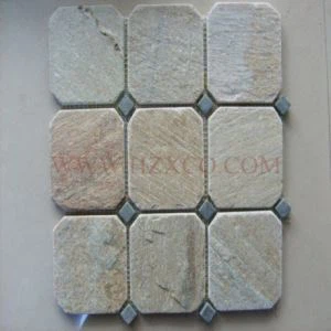 Beige Color Slate Mosaic Tile