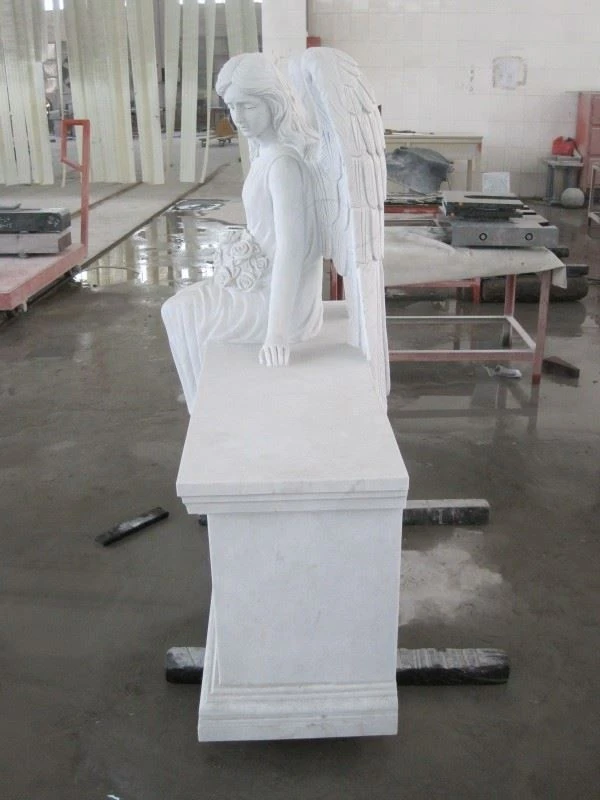 White Marble Angel Monument