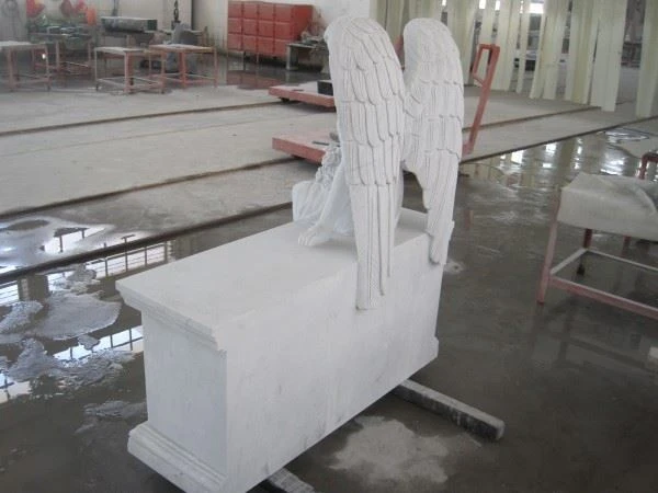 White Marble Angel Monument