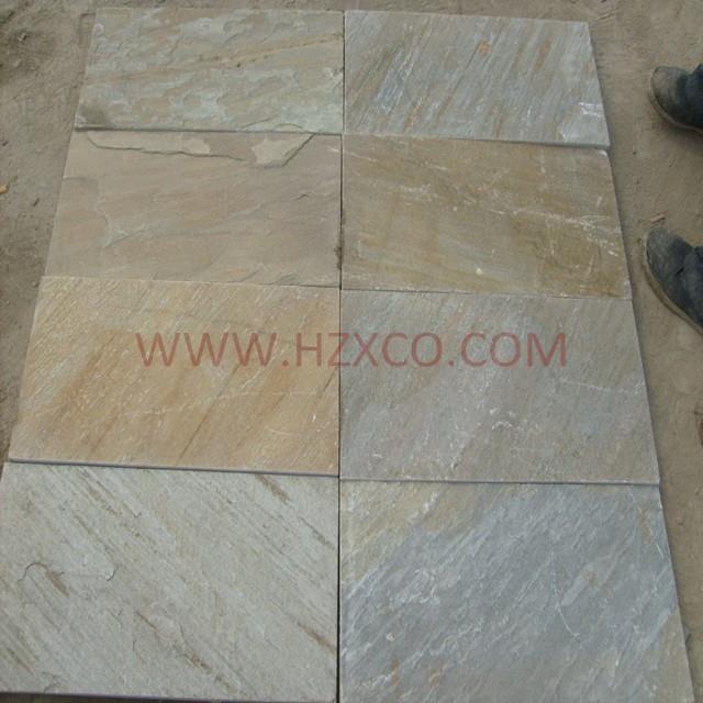 wooden yellow slate tile
