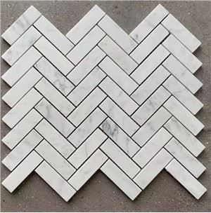Μωσαϊκό Carrara Herringbone Stone Mosaic