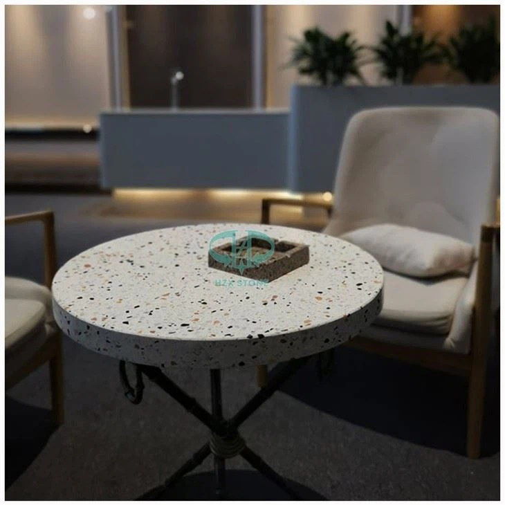 Round Terrazzo Top Coffee Table