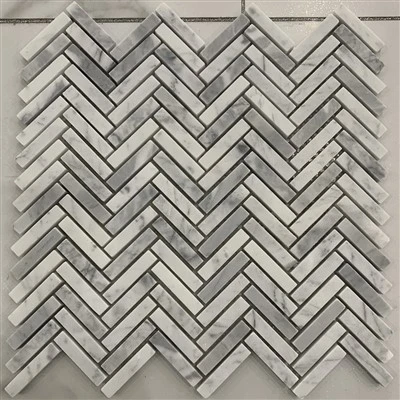 Μωσαϊκά πλακάκια Carrara White Zigzag