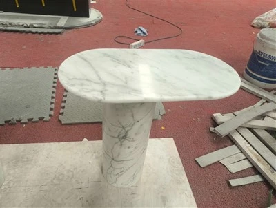 Λευκό βοηθητικό τραπέζι Bianco Carrara